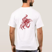 Angry Giant Tintenfisch in Rot T-Shirt (Rückseite)