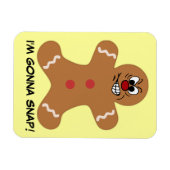 Angry Gingerbread Man Cookie Magnet (Horizontal)