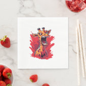 Angry Giraffe Graphic Funny Giraffe Kawaii Serviette (Beispiel)
