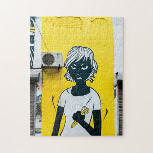 Angry Girl Painting Street Murals Puzzle