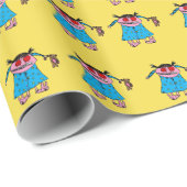 Angry Girl Wrapping Paper Geschenkpapier (Rolleneckpunkt)