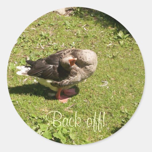 Angry Goose Back Off Stickers (Vorderseite)