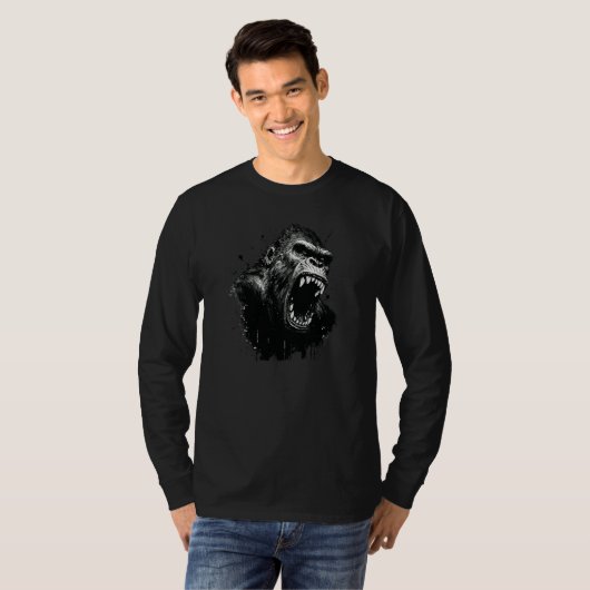 Angry Gorilla Beast Face Mad gorilla Menacing Vibe T-Shirt (Vorne ganz)