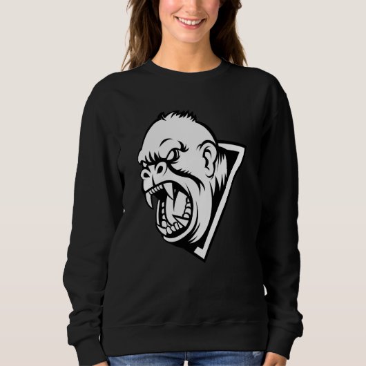 Angry Gorilla Face For Men Women Kids Sweatshirt (Vorderseite)