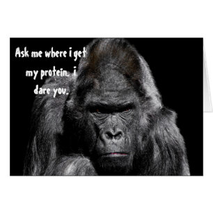 Angry Gorilla Gefragt Protein Vegan Funny Spaß