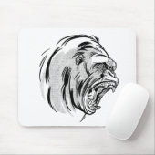 Angry Gorilla King of Jungle Design Mousepad (Mit Mouse)