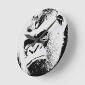 Angry Gorilla Runde Wanduhr (Winkel)