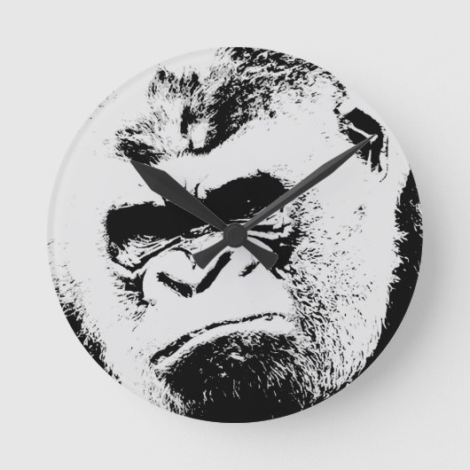Angry Gorilla Runde Wanduhr (Vorderseite)