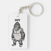 Angry Gorilla Zeichne Sarcastic Phrase Bag Charm Schlüsselanhänger (Rückseite)