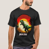 Angry Green Dinosaur bei Sunset T-Shirt (Vorderseite)