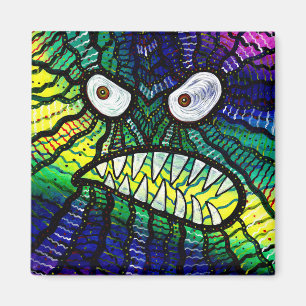 Angry Green Monster Zähne Magnet