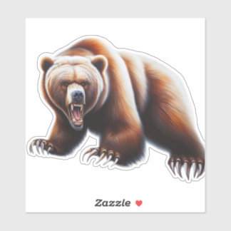 Angry Grizzly Bear Aufkleber