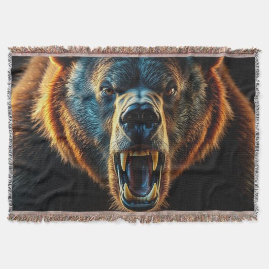 Angry Grizzly Bear Decke (Vorderseite)