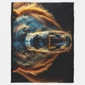 Angry Grizzly Bear Fleecedecke (Vorderseite)