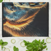 Angry Grizzly Bear Geschirrtuch (Gefaltet)