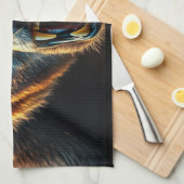 Angry Grizzly Bear Geschirrtuch (Viertel Falte)