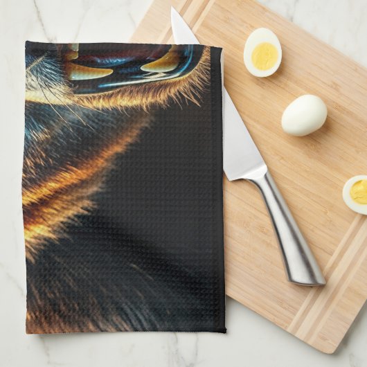 Angry Grizzly Bear Geschirrtuch (Viertel Falte)