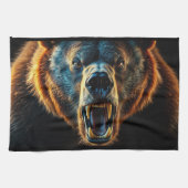 Angry Grizzly Bear Geschirrtuch (Horizontal)