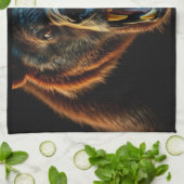 Angry Grizzly Bear Geschirrtuch (Gefaltet)