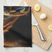 Angry Grizzly Bear Geschirrtuch (Viertel Falte)