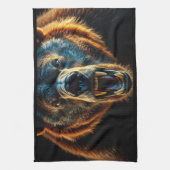 Angry Grizzly Bear Geschirrtuch (Vertikal)