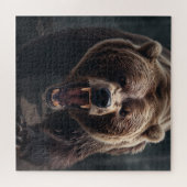 Angry Grizzly Bear Wildlife Animal Portrait Puzzle (Horizontal)