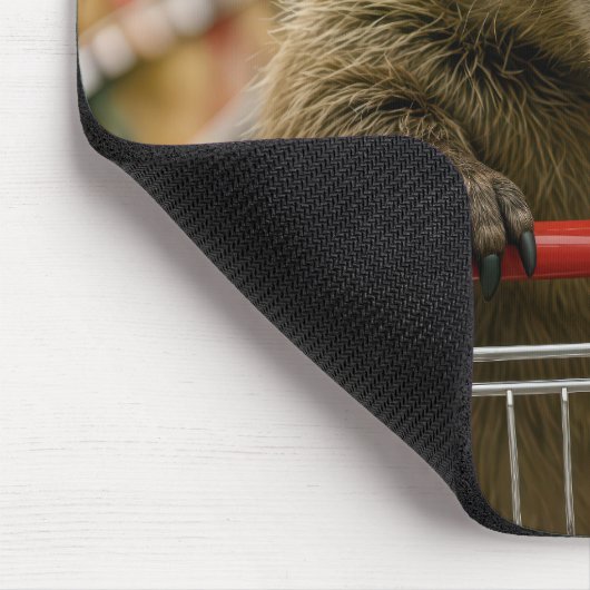 Angry Groundhog Grocery Shopper Mousepad (Ecke)