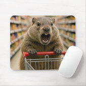 Angry Groundhog Grocery Shopper Mousepad (Mit Mouse)