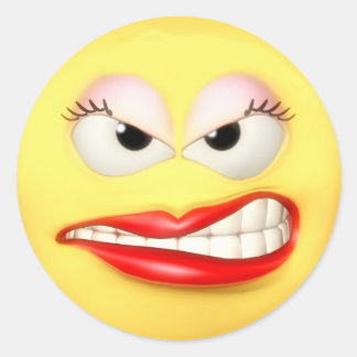 Angry Grrl Runder Aufkleber
