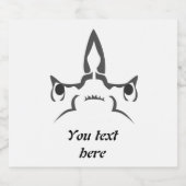 Angry Hammerhead Shark Line Art Bierflaschenetikett (Einzelnes Label)