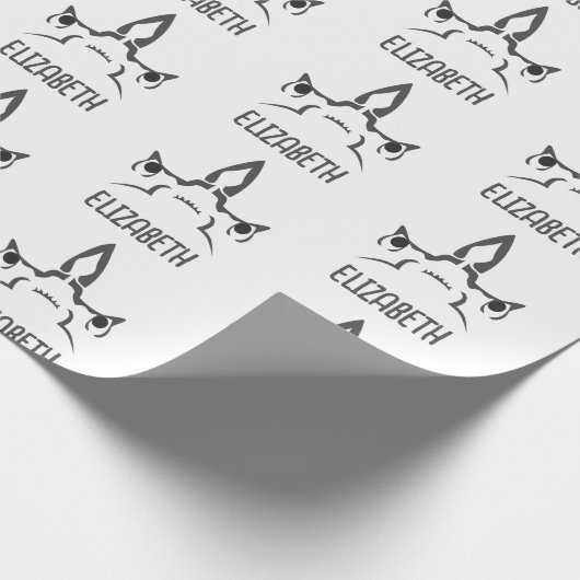 Angry Hammerhead Shark Line Art Geschenkpapier (Ecke)