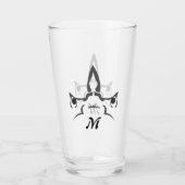 Angry Hammerhead Shark Line Art Glas (Rückseite)