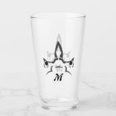 Angry Hammerhead Shark Line Art Glas (Vorderseite)