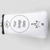 Angry Hammerhead Shark Line Art Golf Headcover (Vorderseite)