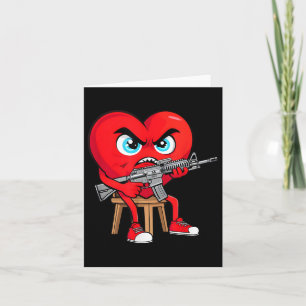 Angry Heart Anti Valentine Gun Happy Valencia Männ Karte