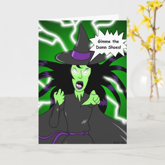 Angry Hexe: Geburtstag Karte (Gelbe Blume)