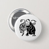 Angry Hippo Monogram Button (Vorne & Hinten)