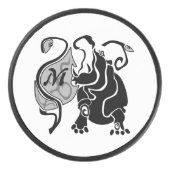 Angry Hippo Monogram Eishockey Puck (Vorderseite)