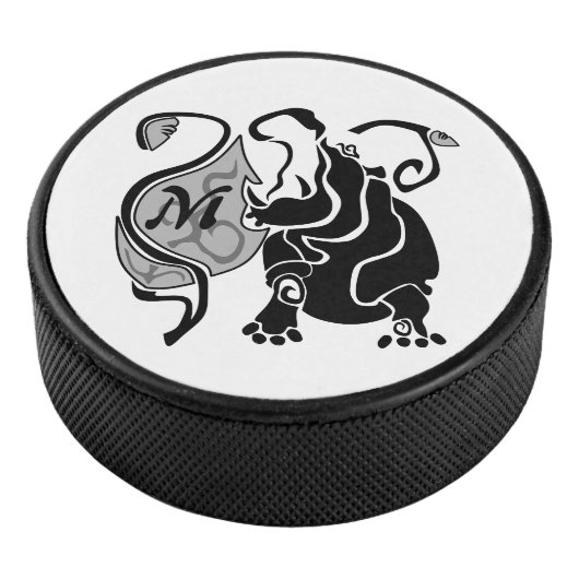 Angry Hippo Monogram Eishockey Puck (3/4)