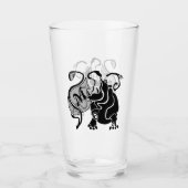 Angry Hippo Monogram Glas (Vorderseite)