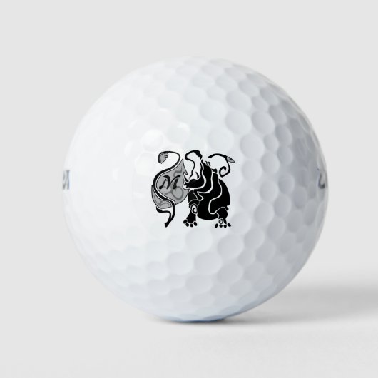 Angry Hippo Monogram Golfball (Vorderseite)