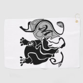 Angry Hippo Monogram Golfhandtuch (Horizontal)