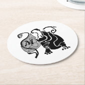 Angry Hippo Monogram Runder Pappuntersetzer (Angewinkelt)