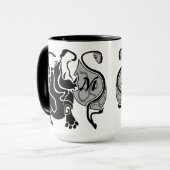 Angry Hippo Monogram Tasse (Vorderseite Links)