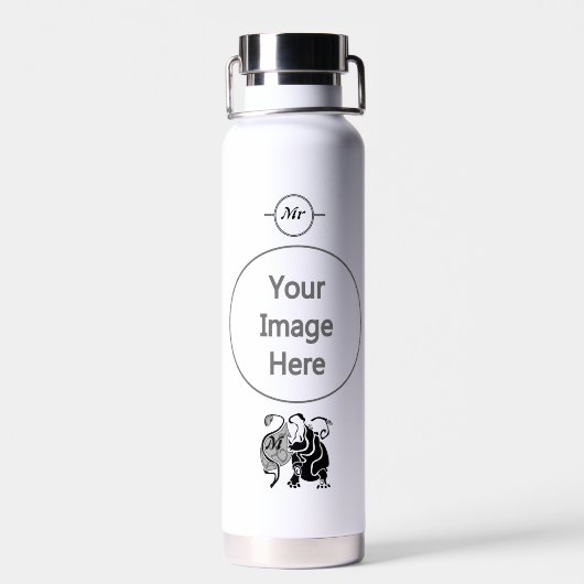 Angry Hippo Monogram Trinkflasche (Rückseite)