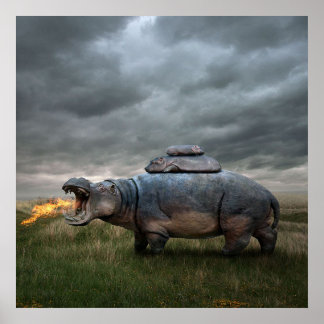 Angry hippo Mutter| Poster