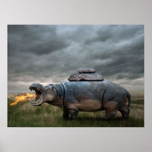 Angry hippo Mutter  Poster