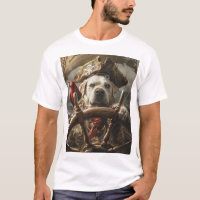 Angry Hund in Piratenhut, der den T - Shirt steuer