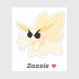 Angry Imperial Moth Vinyl Sticker