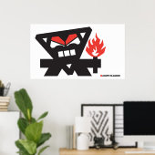 Angry Islander - schwarz auf hell Poster (Heimbüro)